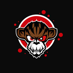 Monkey head mascot logo