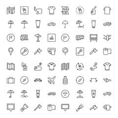Travel set line icons