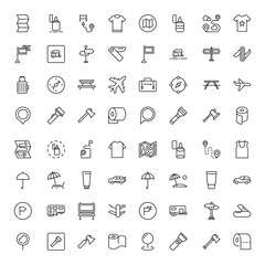 Travel set line icons