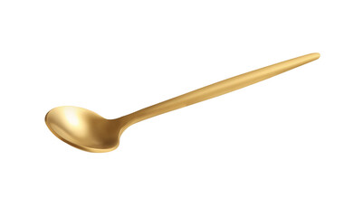 golden tea spoon on a white background