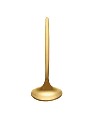 golden tea spoon on a white background