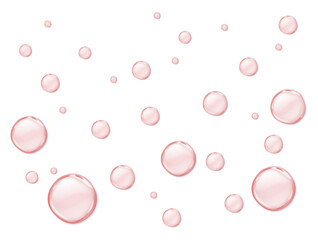 ぷるぷるしたピンクの水滴 泡背景素材