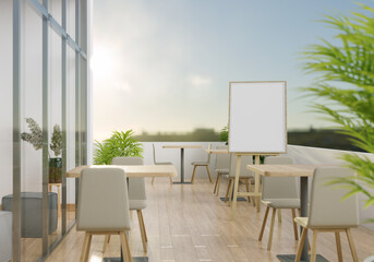 The working room consists of a workbench and a picture frame on the wall.