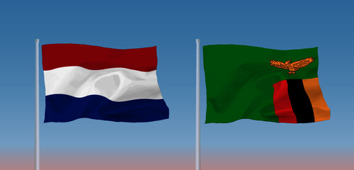 ザンビアとオランダの国旗
