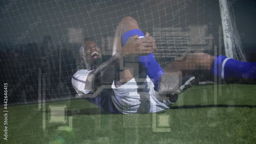 Poster Animation of data processing over football player