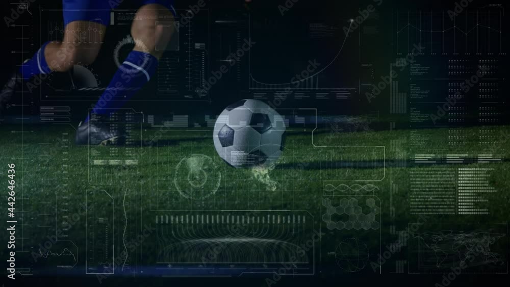 Poster Animation of data processing over football player