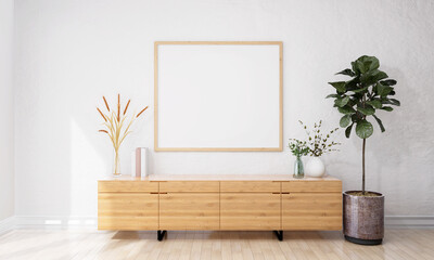 Office room with work desk and picture frame