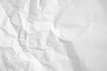 Obraz premium Crumpled Paper Texture Background, White Creased Paper.
