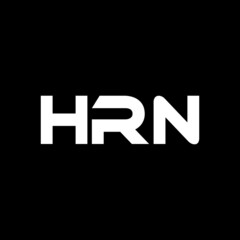 HRN letter logo design with black background in illustrator, vector logo modern alphabet font overlap style. calligraphy designs for logo, Poster, Invitation, etc.