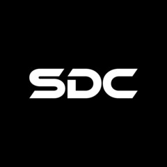 SDC letter logo design with black background in illustrator, vector logo modern alphabet font overlap style. calligraphy designs for logo, Poster, Invitation, etc.	