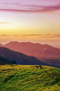 View of the sunrise over the hill "Lalang"