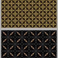 Background patterns in retro style. Used colors: black, gray, gold, wallpaper. Seamless pattern, texture. Vector image