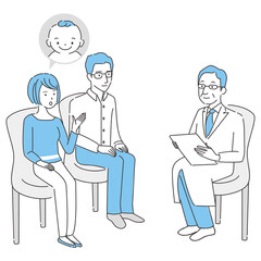 線画人物アイコン　不妊治療　相談　