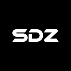 SDZ letter logo design with black background in illustrator, vector logo modern alphabet font overlap style. calligraphy designs for logo, Poster, Invitation, etc.	
