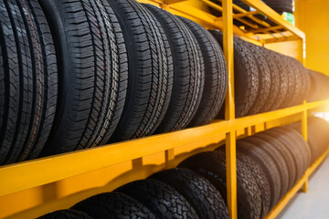 New tire warehouse room in stock There are plenty of them available to replace tires at a service...