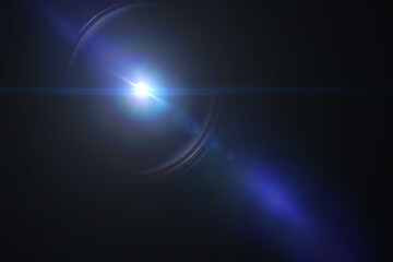 Lens flare effect on black blackground