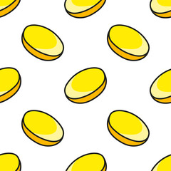 Colored seamless pattern. Cartoon style. Hand drawn. Vector illustration isolated on white background. For walpaper, poster, banner.