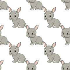 Colored seamless pattern. Cartoon style. Hand drawn. Vector illustration isolated on white background. For walpaper, poster, banner.