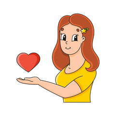 Cute character. Colorful vector illustration. Cartoon style. Isolated on white background. Design element. Template for your design, books, stickers, cards, posters, clothes.