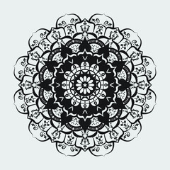 Ornamental luxury mandala pattern. Black complex doodle mandala on a transparent background, for printable coloring