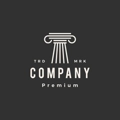 pillar column greek ionic hipster vintage logo vector icon illustration