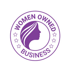 Women Owned Logo. Women Owned vector logo design. Women Owned business logo, Women owned badge, Women owned business icon