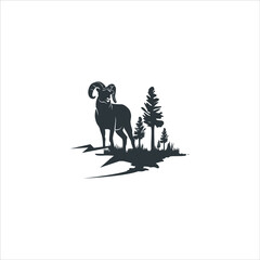 Goat adventure , mountain goat logo design vector, stock image 