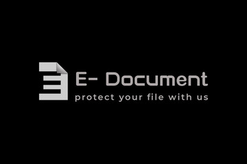 Fototapeta na wymiar letter E document file logo