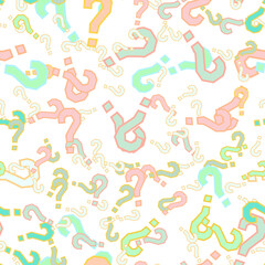 Quiz seamless pattern. Question marks, doubt, faq
