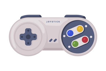 Modern Game Console Controller, Video Game Players Accessory Device Cartoon Vector Illustration