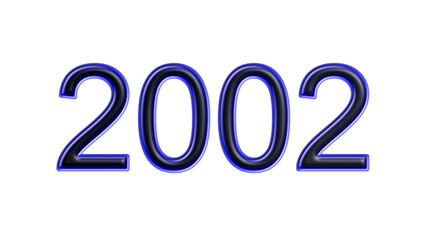 blue 2002 number 3d effect white background