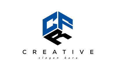 CFR letters creative logo with hexagon