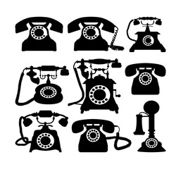 Vintage telephone for sign and symbol. Good use for any design you want.