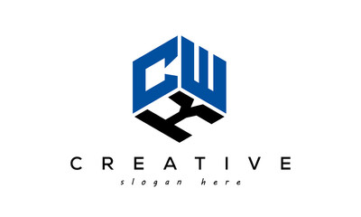 CWK letters creative logo with hexagon	