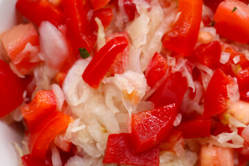 Tasty sauerkraut on plate, closeup