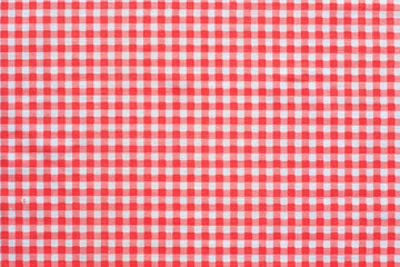 red and white checkered tablecloth texture background.