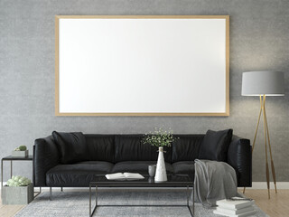 The living room is decorated with chairs, sofaand picture frames,.