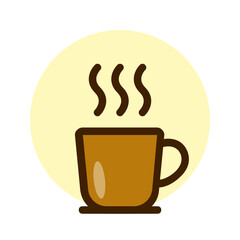 Hot coffee , Coffee Shop filled outline icon.