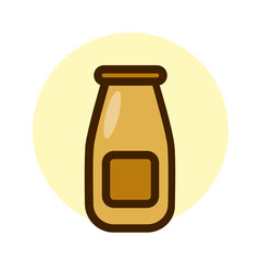 Milk bottle , Coffee Shop filled outline icon.