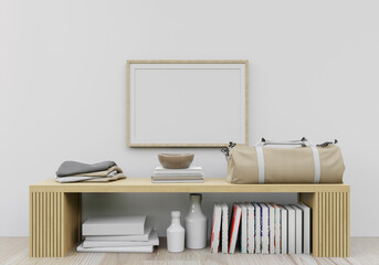 Obraz na płótnie Canvas office room with desk and wall frame