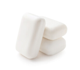 Soap bars on white background