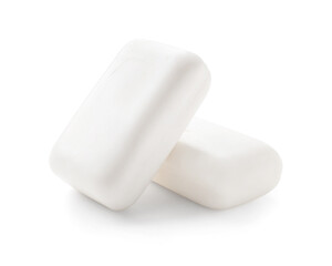 Soap bars on white background