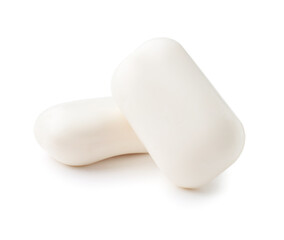Soap bars on white background