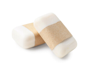 Soap bars on white background