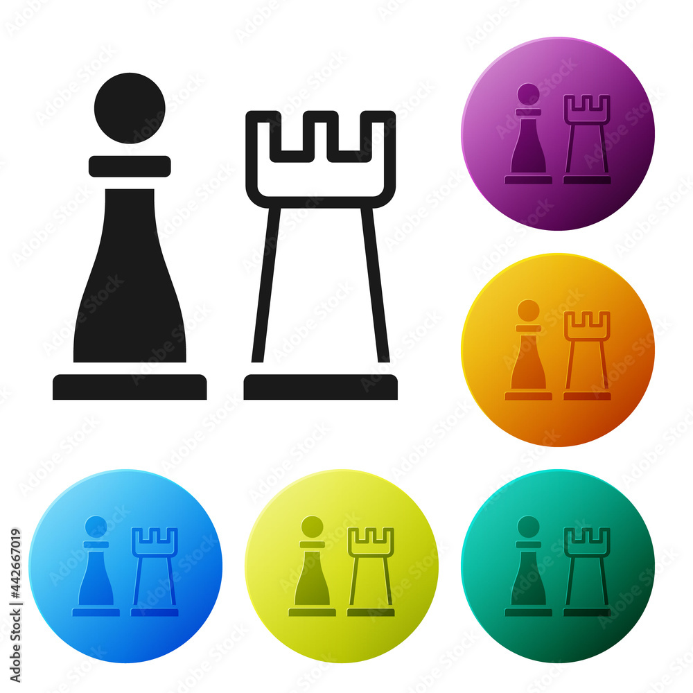 Canvas Prints black chess icon isolated on white background. business strategy. game, management, finance. set ico