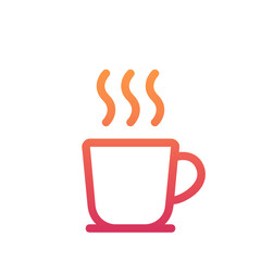 Hot coffee , Coffee Shop gradient icon.