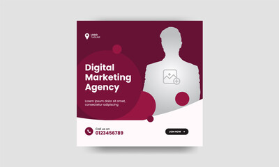 Social Media Post Template Online Business Marketing  Banner and square flyer poster. Editable Promotion Business Web Banner Stories Ads