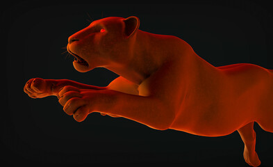 Abstract image of a panther 3D illustration