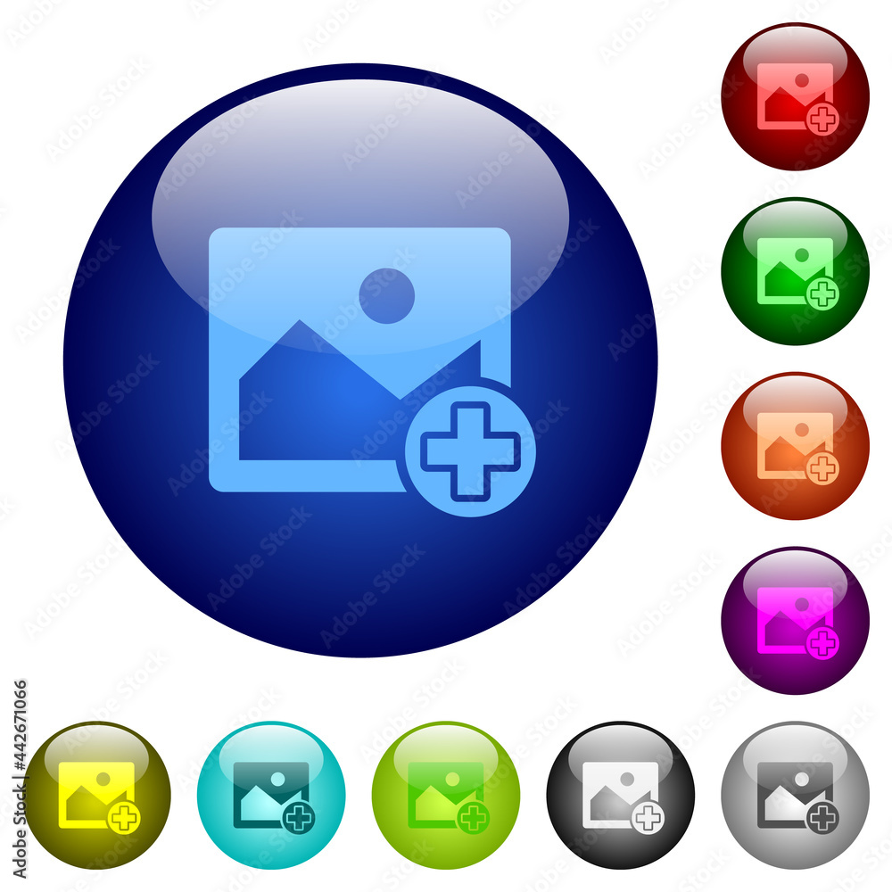 Poster add new image color glass buttons