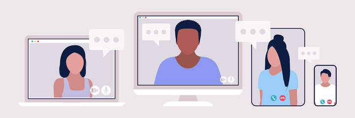 Computer, laptop, tablet and smartphone